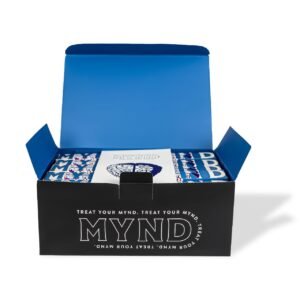 mynd mushroom chocolate bars in a "50 bar discount pack" on a white background